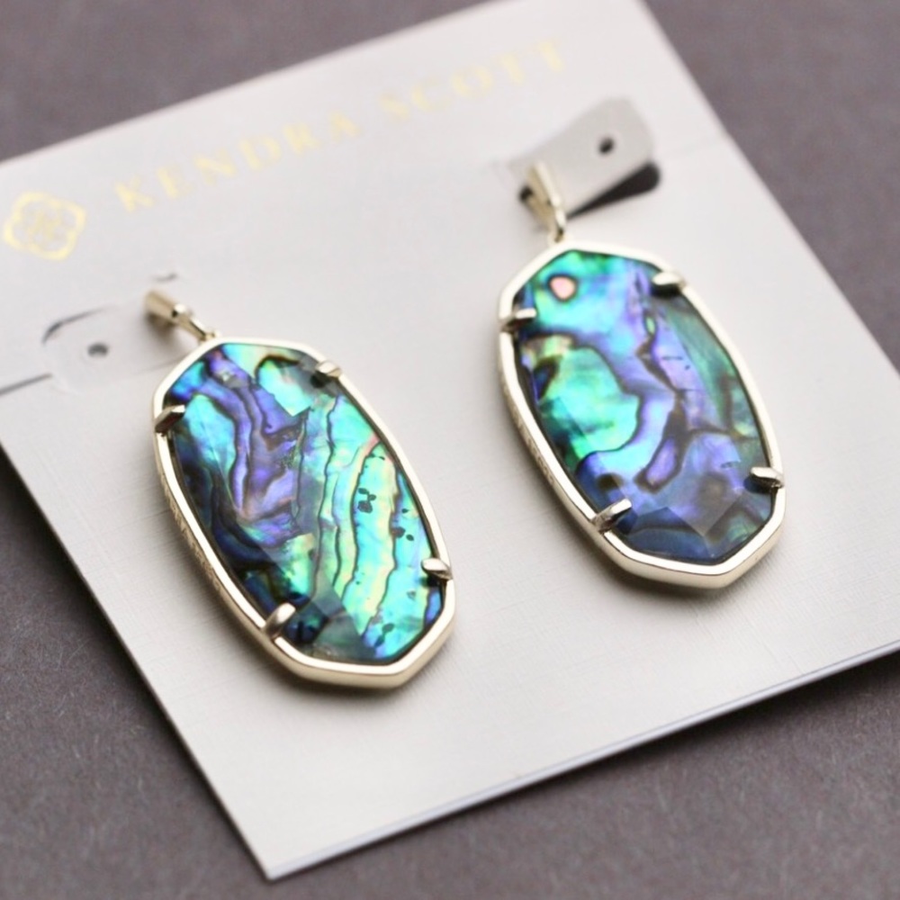 Kendra Scott Faceted Elle Drop Earrings - Abalone - Picture 2 of 5